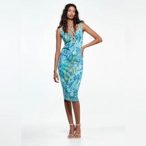 Zara Cut Out Jacquard Dress